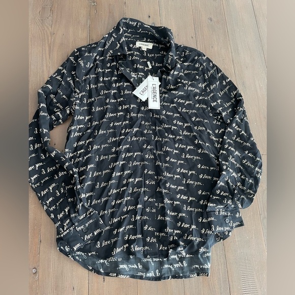 L’Agence Holly printed I love you blouse NWT - Picture 5 of 7